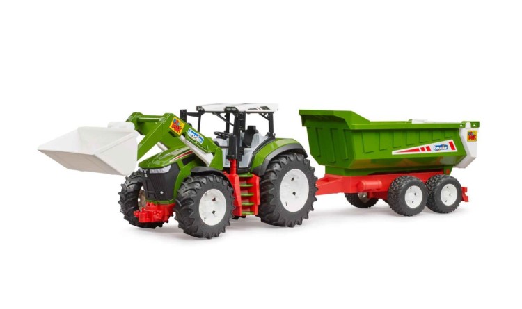 Bruder 3452 ROADMAX Traktor s čelním nakladačem a vozem
