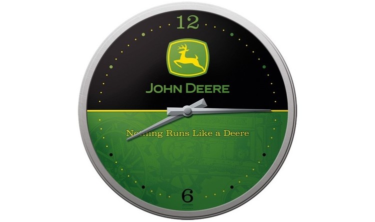 Nástěnné hodiny Logo Black John Deere