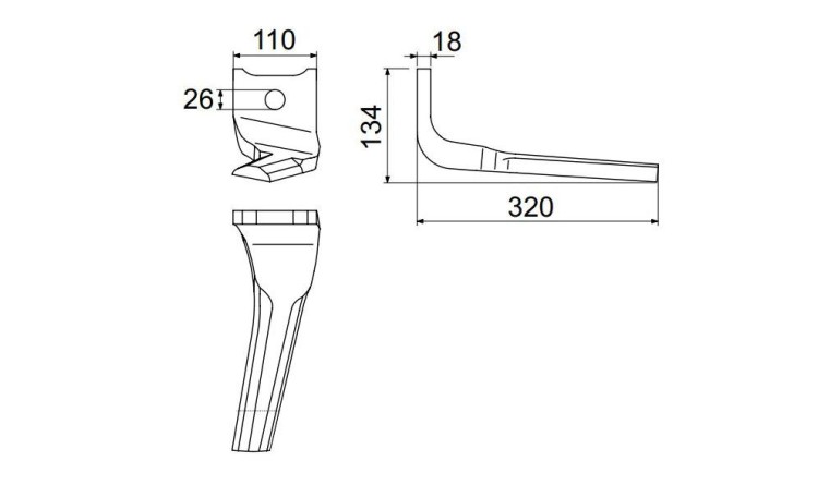 Pöttinger 873.40.225.3 Nůž LION pravý Standard