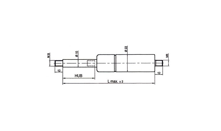 Vzpěra plynová 300N, 315 mm