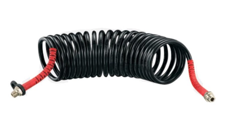 Hadice spirálová vzduchová černá,M18X1,5, 20 vinutí - červený oplet