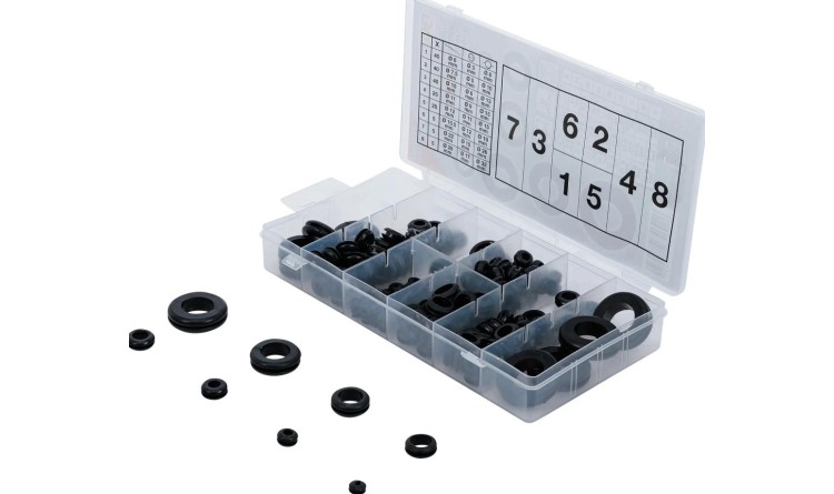 BGS108125 Gumové průchodky pr. 6 ÷ 22 mm sada 180 dílů