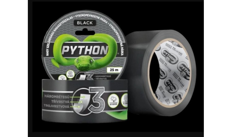 Vysokopevnostní páska PYTHON - 25 M Černá