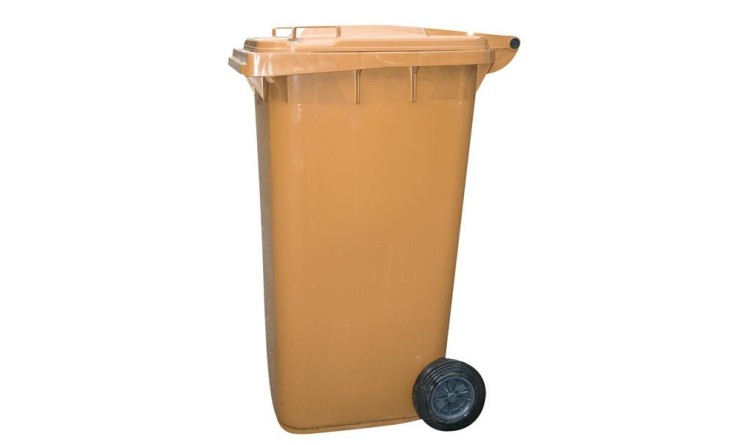 Popelnice 240 l PVC s kolečkama hnědá