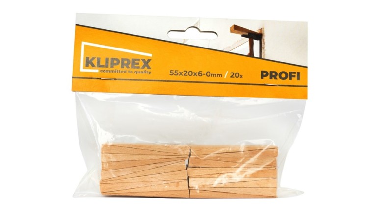 Klínky dřevěné BK 20ks/55x20x6-0