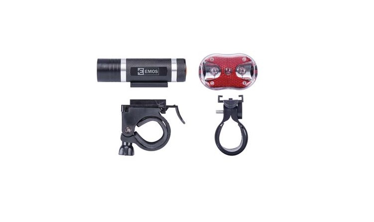 Svítilna na kolo SET 1+3x LED, přední+zadní