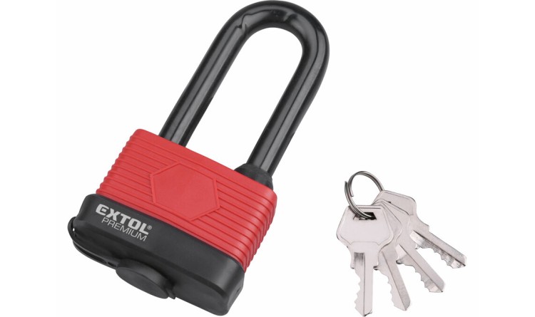 EXTOL PREMIUM 8857665 Zámek visací voděodolný, prodloužený, 65mm
