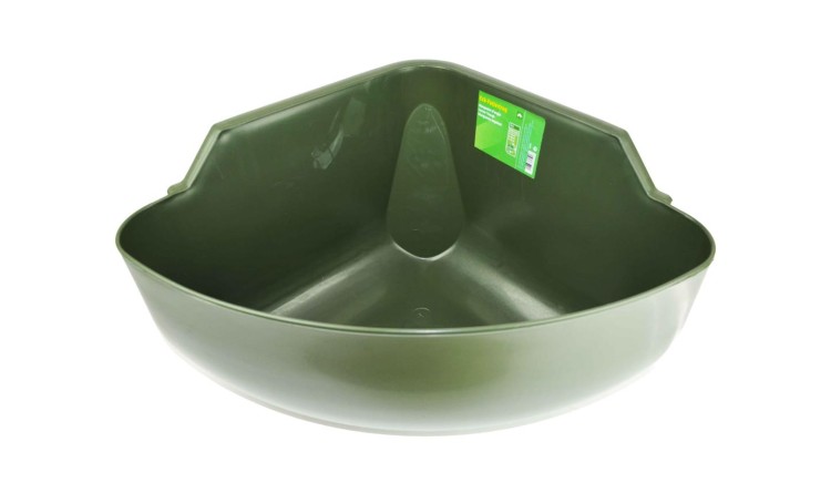 EUROFARM 3259 Plastový žlab pro koně rohový zelený 31 l  bez hrany proti okusu