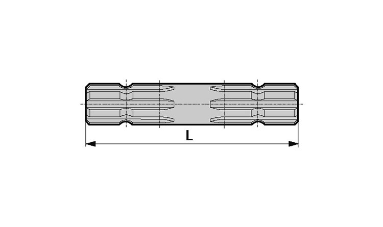 Hřídel drážkovaná 1 3/8" Z=6, 230 mm