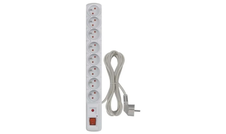 Emos P53898 Přepěťová ochrana 8 zásuvek 1,5 m + vypínač