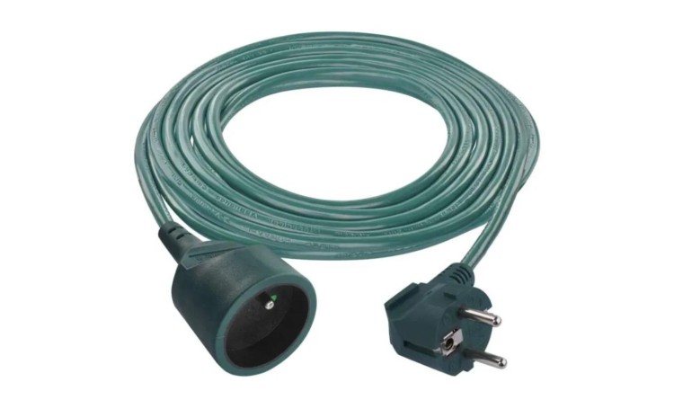 EMOS P0115Z Prodlužovací kabel 5 m / 1 zásuvka / zelený / PVC / 1 mm2