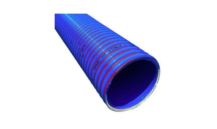 Hadice PVC 45/53,8 APOLLO SE modrá/červená spirála -25°C/+60°C pro fekální vozy