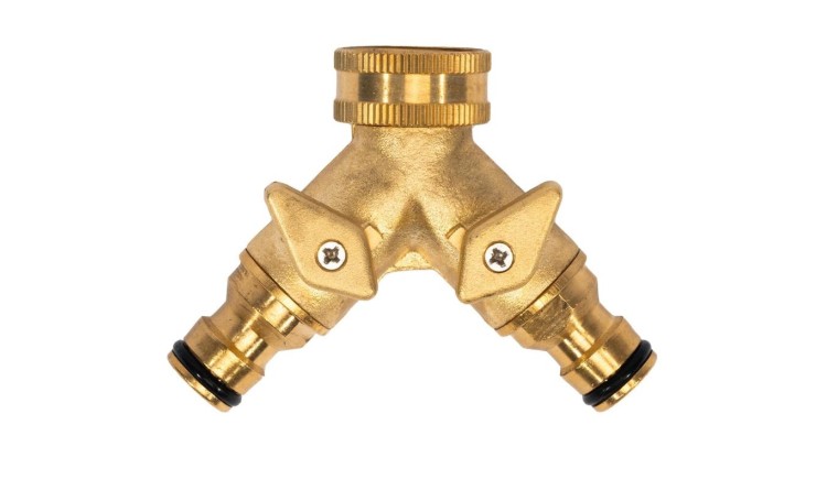 XTLINE SB3030 Rozdvojka s ventily pro 2 mosazné 3/4" rychlospojky