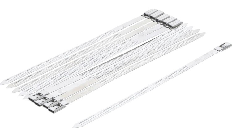 BGS1080780 Vázací pásky Kraftmann 7,0 x 200 mm - sada 10 dílů, nerezová ocel