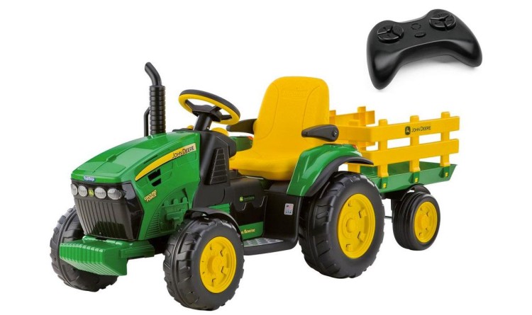 Peg-Pérego IGOR0117Li Traktor elektrický JD s vlekem na dálkové ovládání