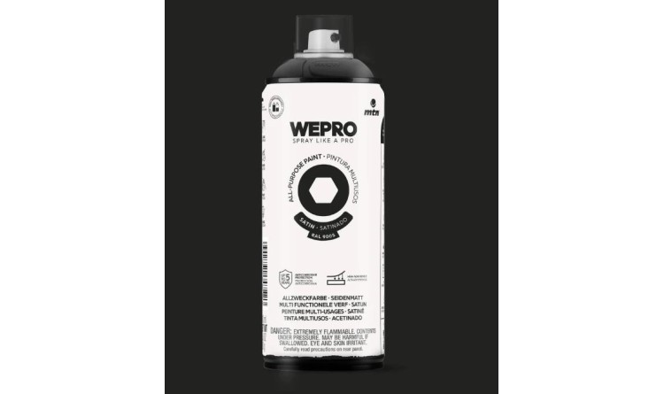 WEPRO WE-EX014WP9005S Sprej barva černá SatinRAL9005 400ml