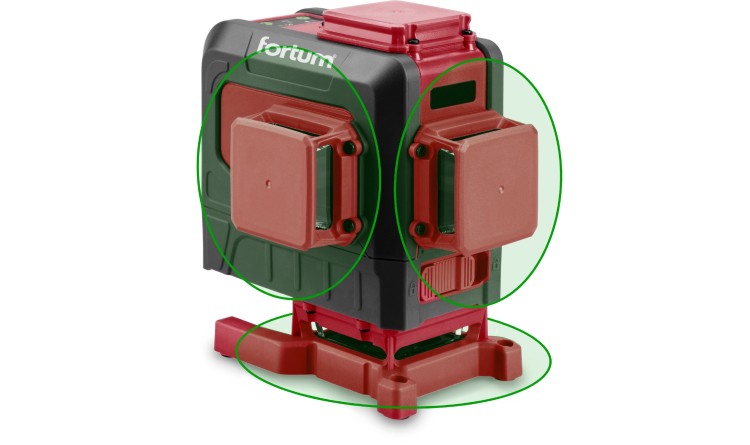 FORTUM Laser zelený 3D liniový, křížový samonivelační