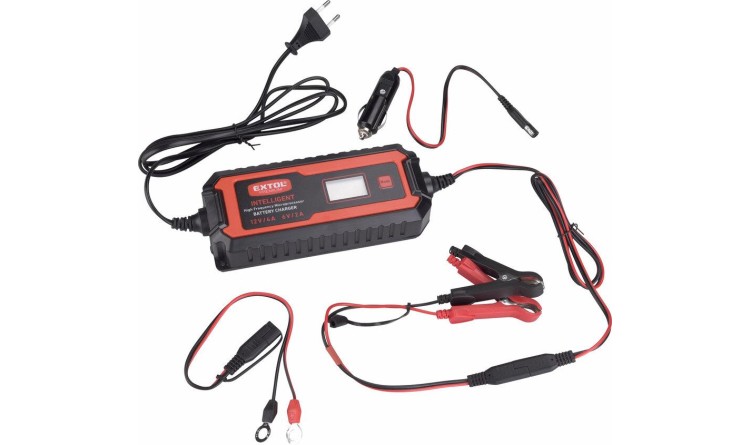 EXTOL 8897302 Autonabíječka 9stupňová, řízená mikroprocesorem, 12V/6V, 4A