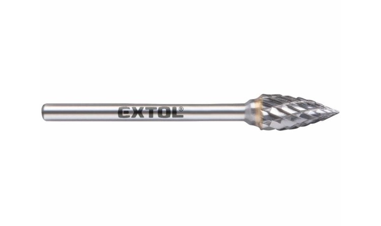 EXTOL 8703863 Fréza karbidová, ostrý oblouk, pr.6x13mm, pr.stopky 3mm