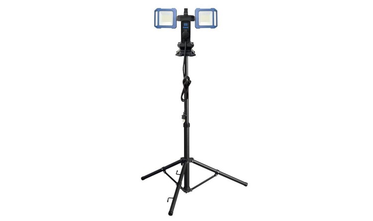 SOLIGHT Duální teleskopický přenosný LED reflektor se zásuvkou, 2x30W