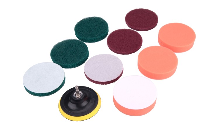 EXTOL sada čistících/leštících výseků na vrtačku 10ks, průměr 100mm, 3x3druhy