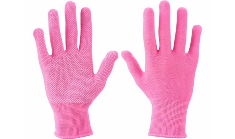 Extol Lady 99719 Rukavice z polyesteru s PVC terčíky na dlani, velikost 7"