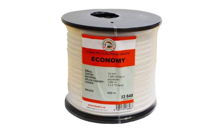 3648 Polyetylenová páska pro elektrické ohradníky ECONOMY 10 mm