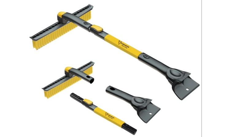 COYOTE SECURE CY-515356 Škrabka silikonová se smetáčkem 77-100 cm
