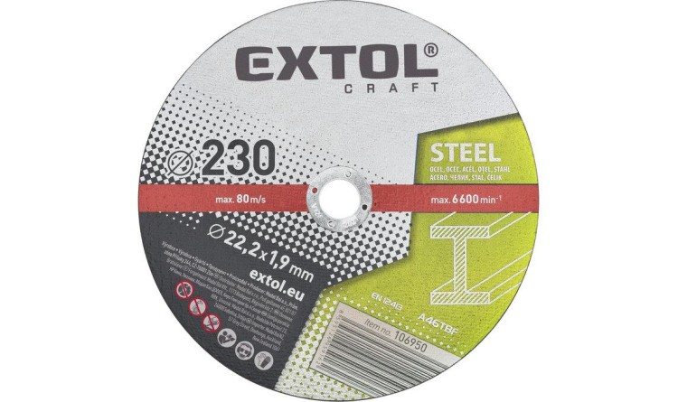 Extol 106950 Kotouč řezný na kov 230x1,9x22,2  5 ks