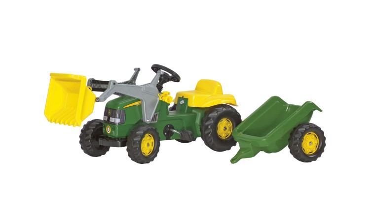 Dětský šlapací traktor John Deere s nakladačem a přívěsem
