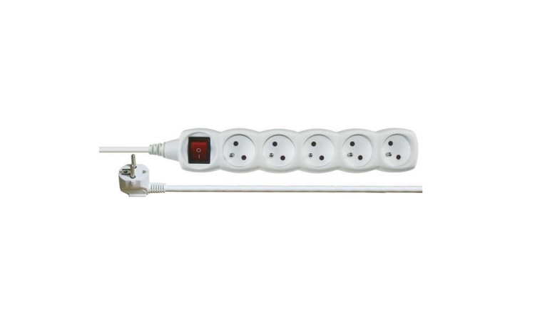 Prodlužovák 5 zásuvek 2 m+vyp~250 V/10 A