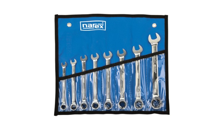 NAREX 443000594 Sada klíčů 8dílná ráčnových vinyl DIN3113