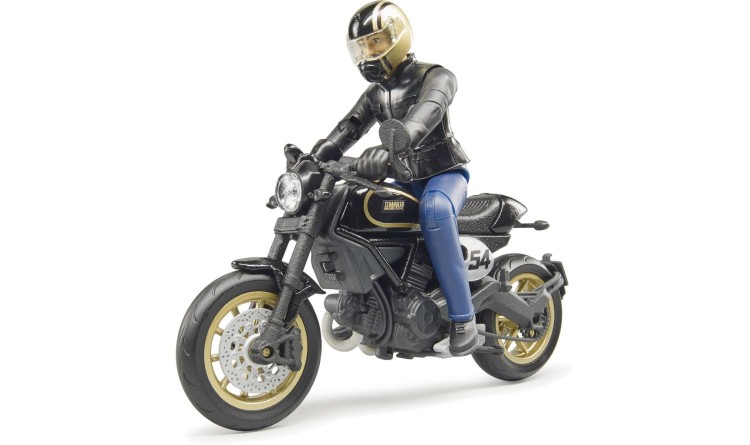 Motocykl Scrambler Ducati Cafe Racer s jezdcem Bruder 63051
