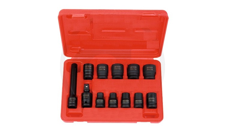 KS Tools 1/2" 12 dílná sada šestihranných nástrčných ořechů