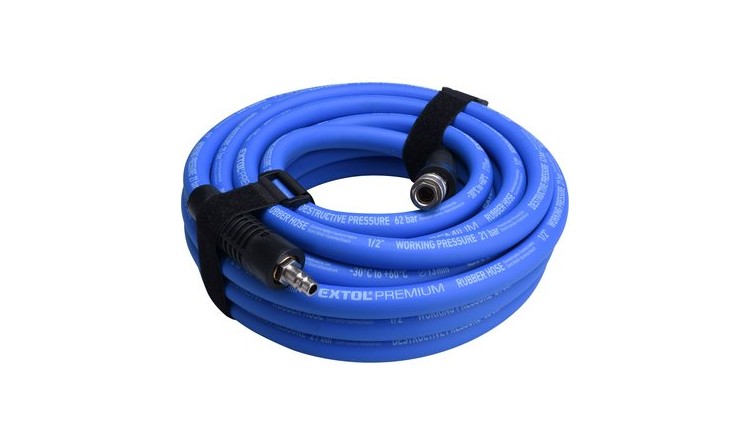 EXTOL PREMIUM hadice vzduchová, guma, 1/4" rychlospojka, 1/2" (13/19mm), 10m