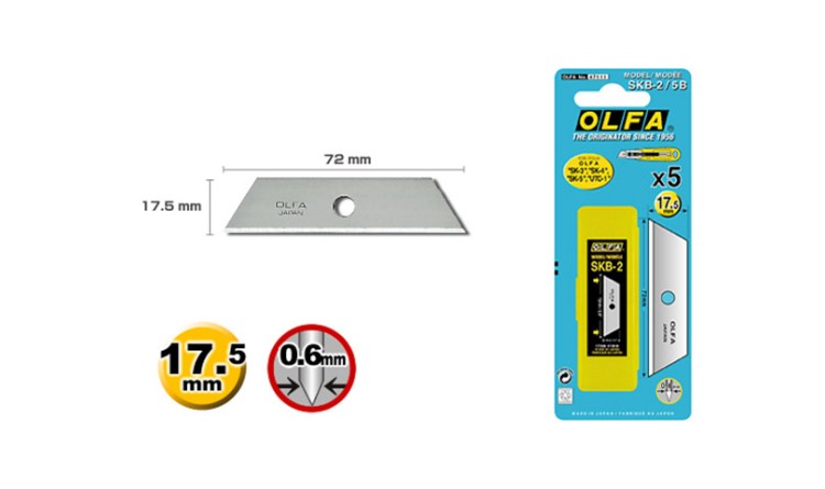 Čepele náhradní řezací Olfa SKB-2/5, výška17,5mm(bal.5ks)