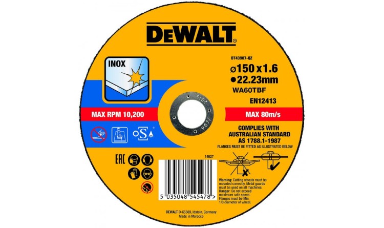 DEWALT DT43907 Řezný kotouč na nerezovou ocel 150X1,6X22,2