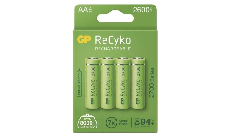 Baterie nabíjecí GP ReCyko 2700 AA (HR6), 4 ks