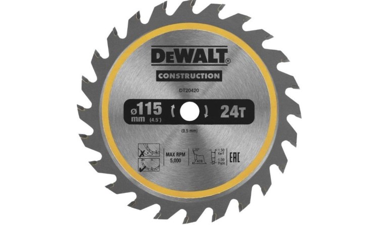 DeWalt DT20420-QZ Pilový kotouč 115 x 9,5 mm, 24 zubů