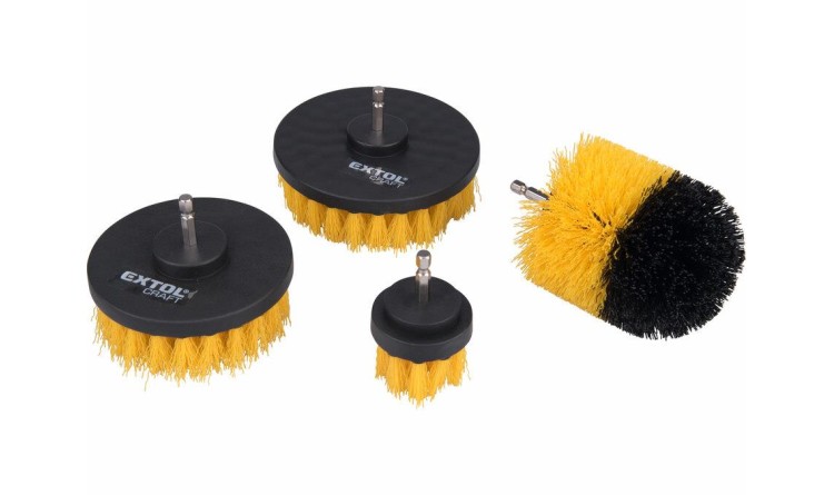 Extol Craft 904000 Sada čistících kartáčů na vrtačku 4ks, stopka 1/4"x25mm