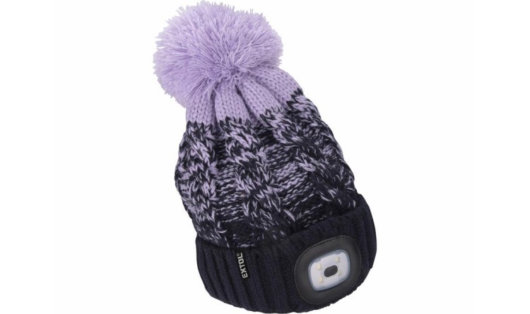Extol Light 43466 Čepice s čelovkou 4x45lm, USB nabíjení, tmavě modrá/fialová
