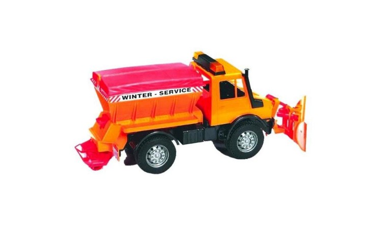 Bruder 2572 Mercedes Benz UNIMOG s radlicí a sypač