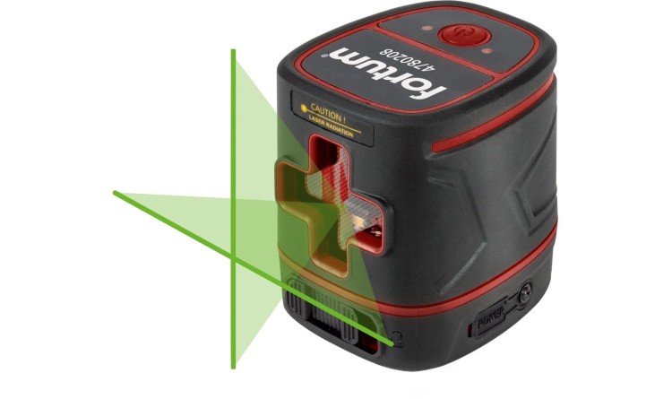 FORTUM 4780208 Laser zelený liniový křížový samonivelační