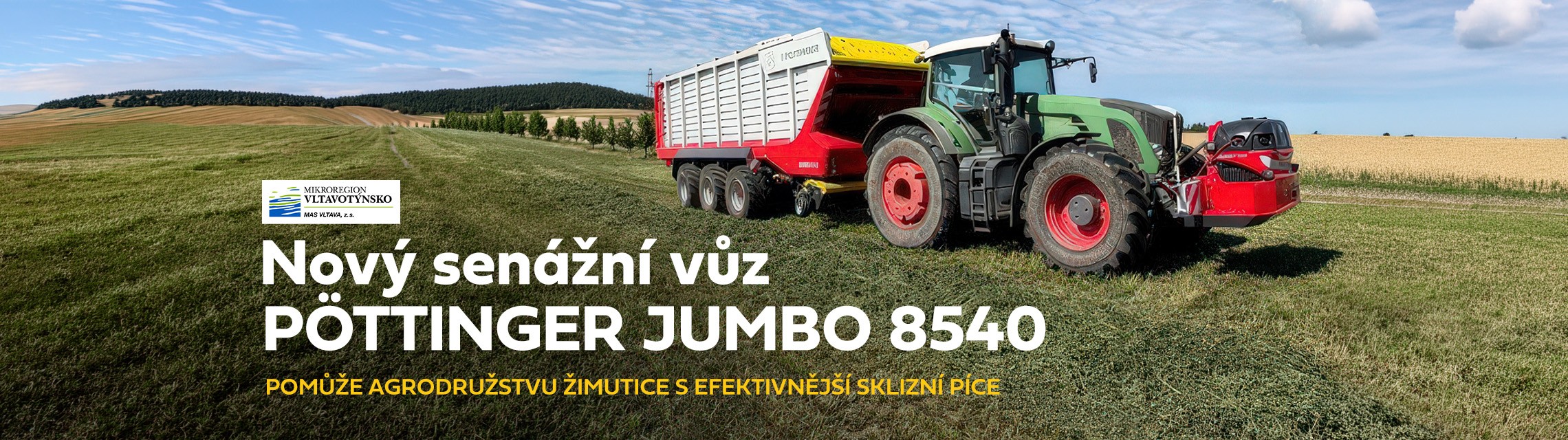 Nový senážní vůz PÖTTINGER JUMBO 8540 pomůže Agrodružstvu Žimutice s efektivnější sklizní píce